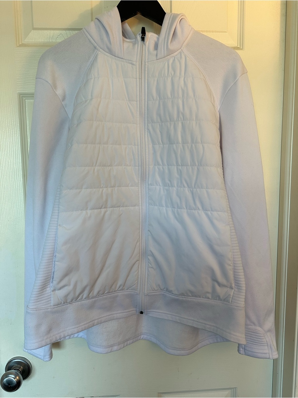 Tuff Athletics White Quilted Hooded Puffer Jacket - Women